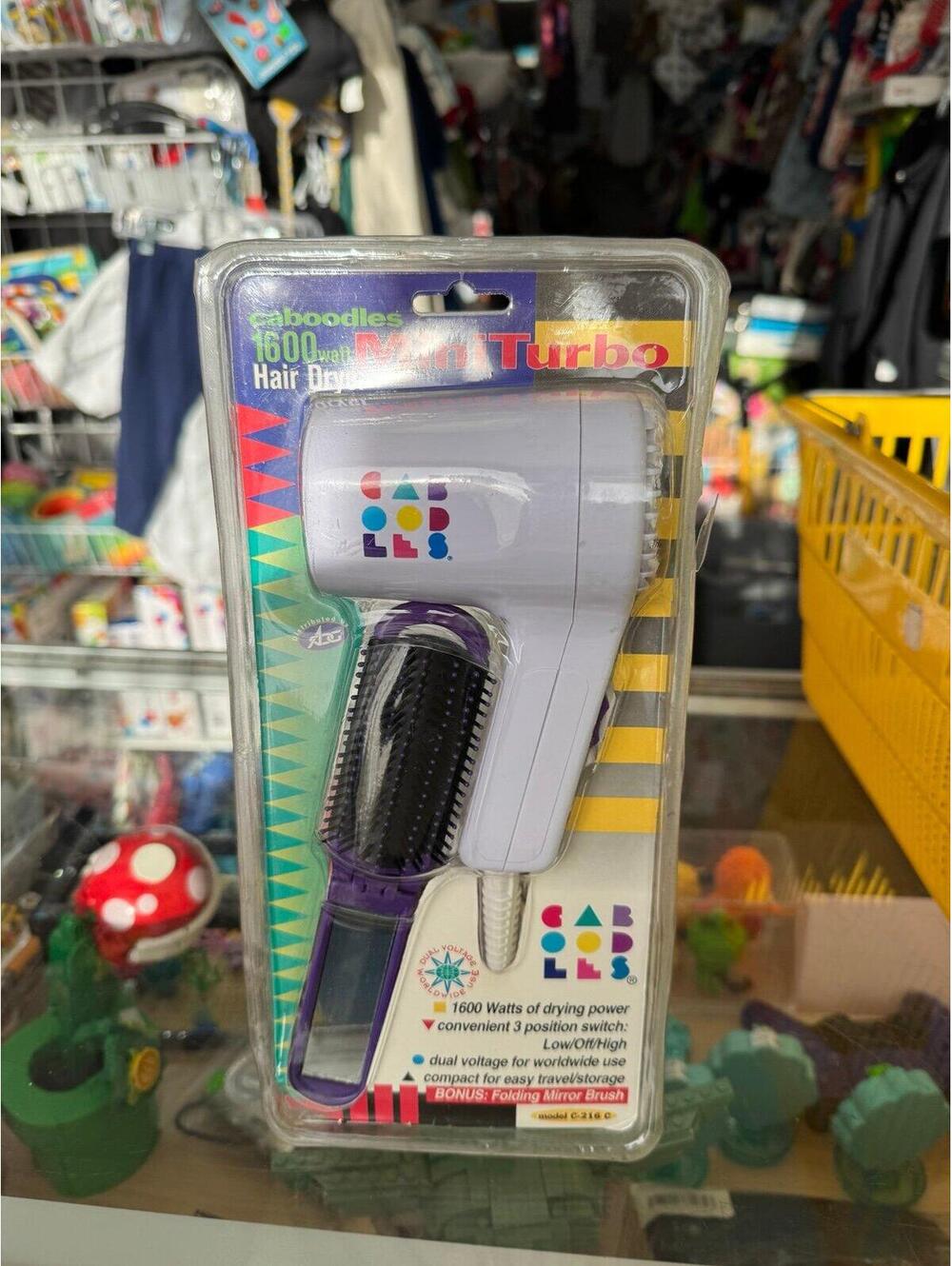 Vintage caboodles mini turbo hair dryer and folding mirror brush